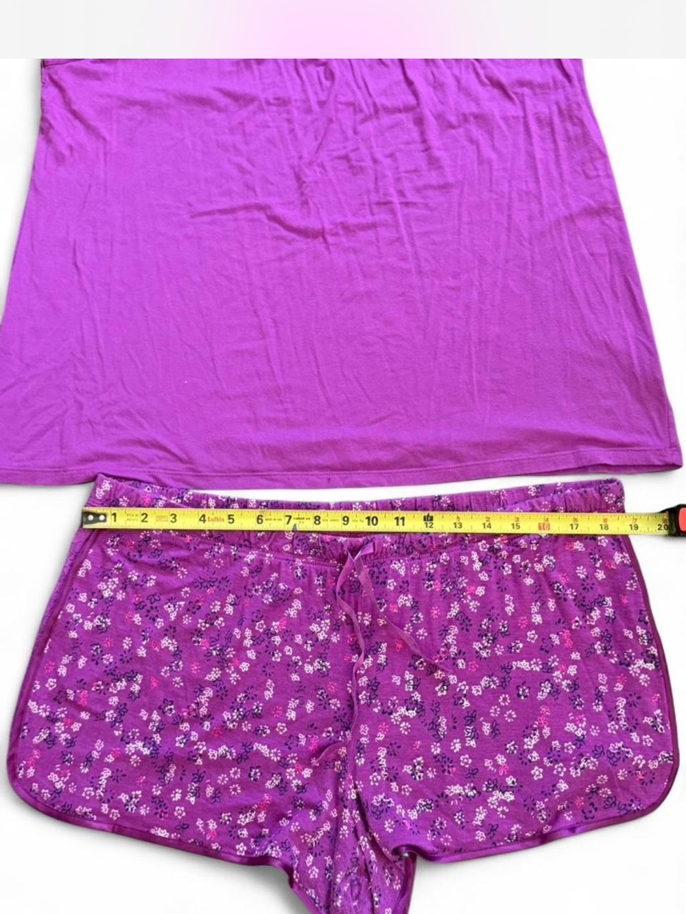 Women's Pink Lace-Back Tank & Print Short Sleep Set - Picture 4 of 7